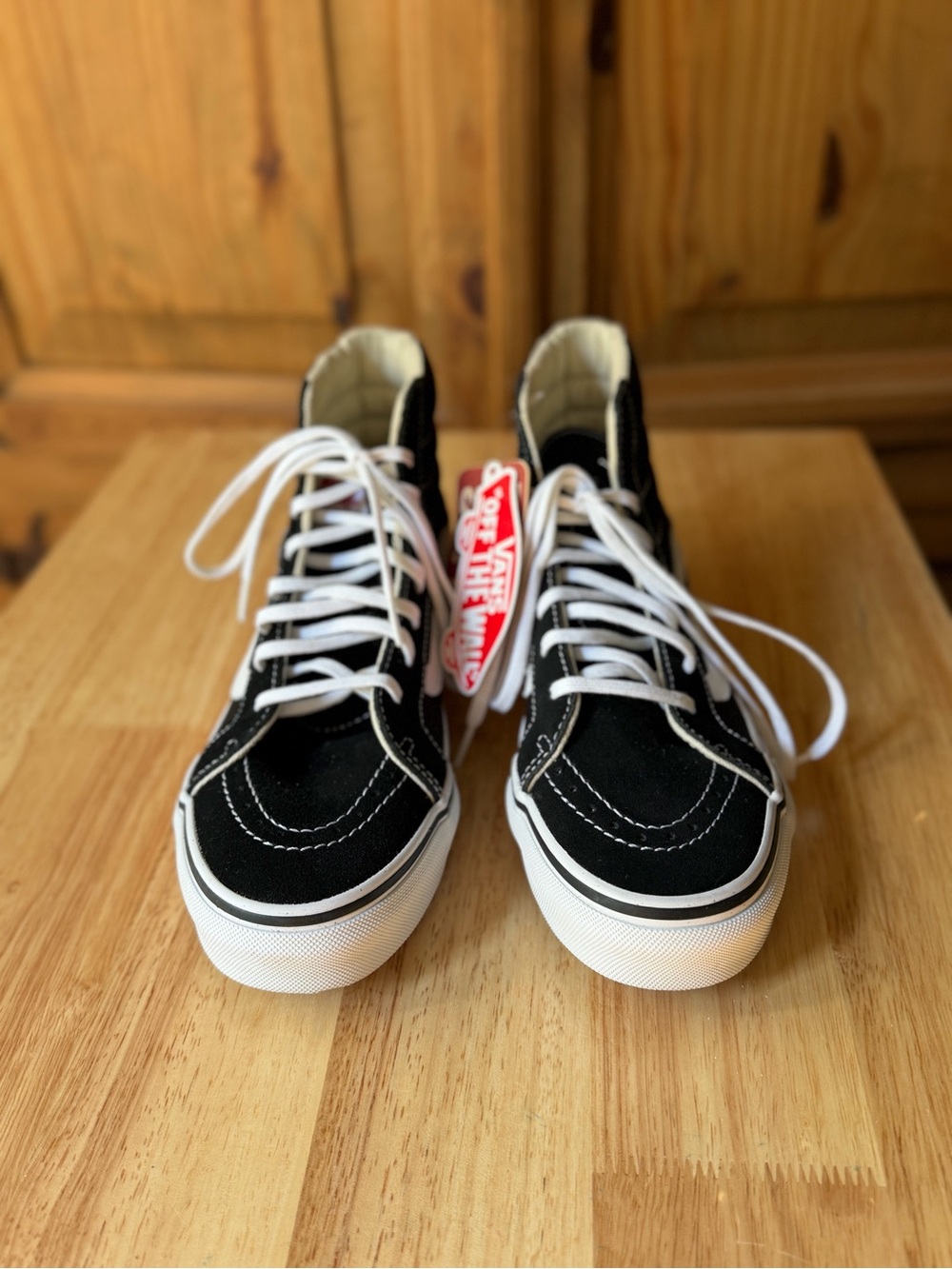 Vans Black and White High-Top Skate Sneakers